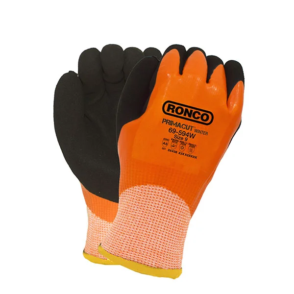 PrimaCutª 69-594W Latex Fully Coated HPPE / Acrylic Gloves, ANSI A5 (Size L, XL)